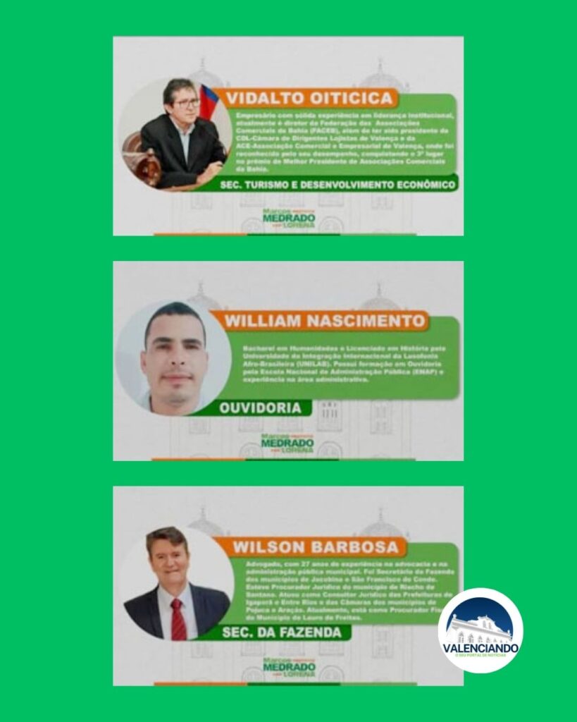 Futuros secretários da gestão Marcos Medrado