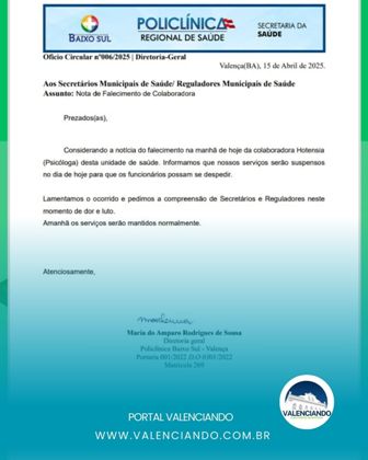 Pscicóloga que atendia na Policlínica Regional em Valença, foi encontrada sem vida em casa