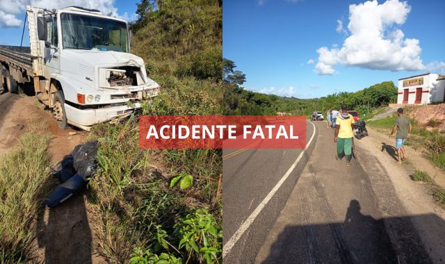 Acidente entre uma motocicleta e um caminhão deixa uma vítima fatal na tarde desta segunda-feira (12) em Valença