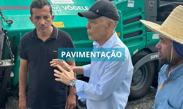 Prefeito Marcos Medrado acompanha obras de pavimentação em Serra Grande