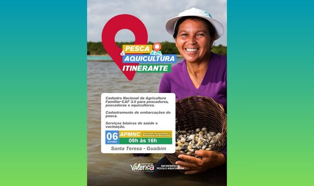Prefeitura de Valença realizará ação itinerante de pesca e aquicultura em Guaibim