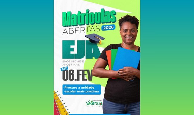 Prefeitura de Valença está com inscrições abertas para a EJA 2026