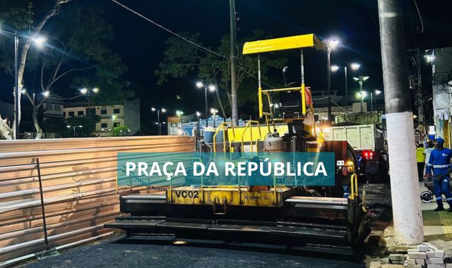 Prefeitura de Valença segue com a pavimentação asfáltica no entorno da Praça da República