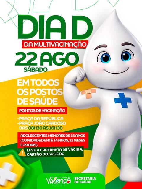 Dia D de Multivacinação será realizado neste sábado em Valença