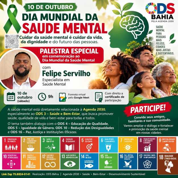 ODS Bahia promove palestra especial sobre Saúde Mental