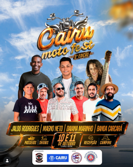 5º Cairu Moto Fest reúne música e motociclismo nos dias 10 e 11 de outubro