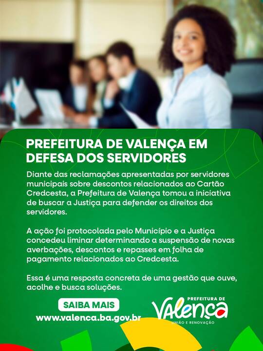 Prefeitura de Valença em defesa dos servidores