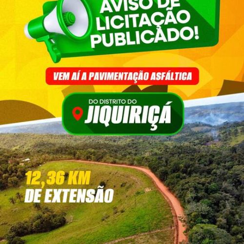 Estado abre licitação para pavimentação de acesso ao distrito de Jequiriçá, em Valença