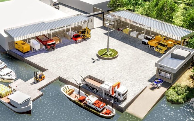 Obras do novo Terminal Fluvial de Cargas de Valença