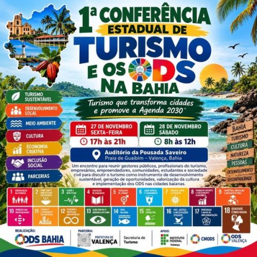 Valença recebe conferência sobre turismo sustentável nos dias 27 e 28 de novembro, inscreva-se