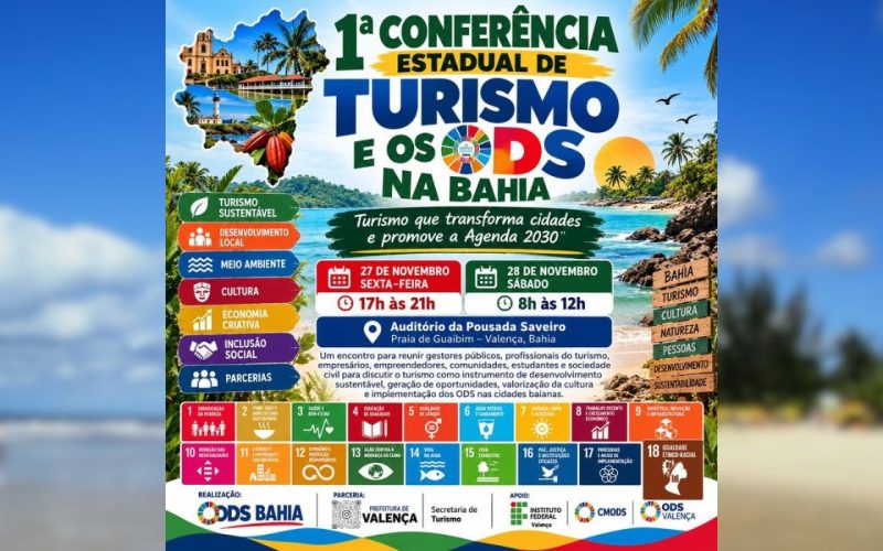 Valença recebe conferência sobre turismo sustentável nos dias 27 e 28 de novembro, inscreva-se
