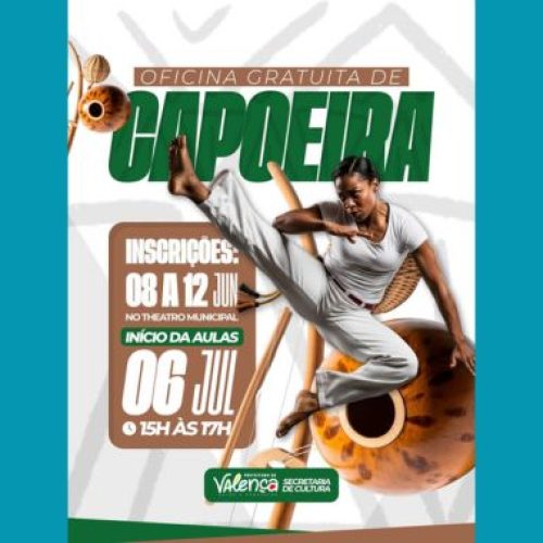 Vagas abertas para oficina gratuita de capoeira para crianças e jovens de Valença