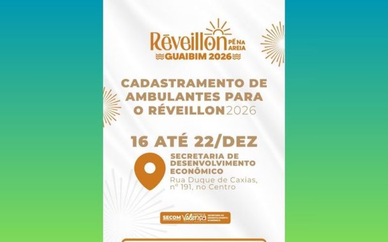 Prefeitura de Valença inicia cadastramento de ambulantes para o Réveillon Pé Na Areia