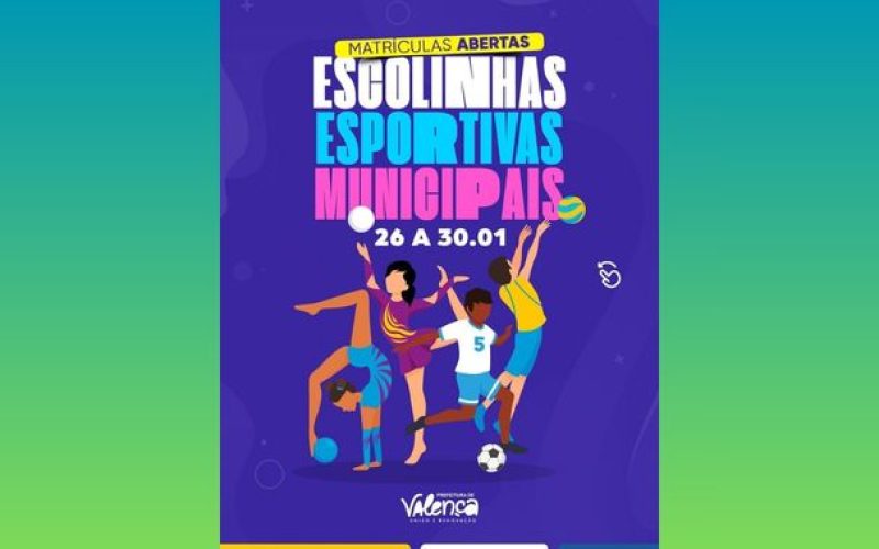 Prefeitura de Valença abre matrículas para Escolinhas Esportivas