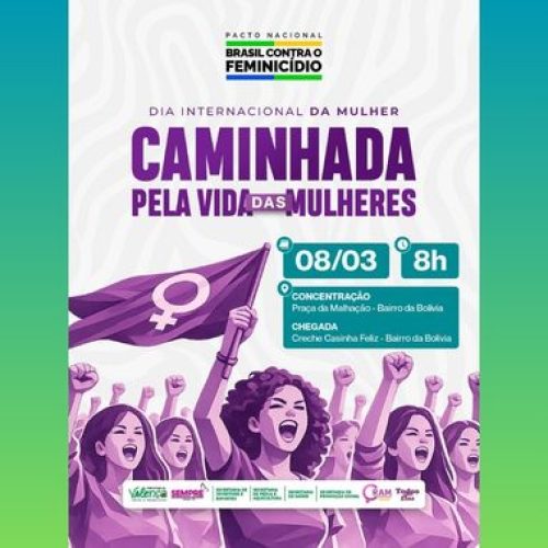 Valença realiza Caminhada pela Vida das Mulheres neste domingo (8), no bairro da Bolívia