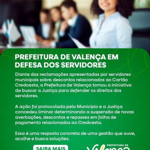 Prefeitura de Valença em defesa dos servidores