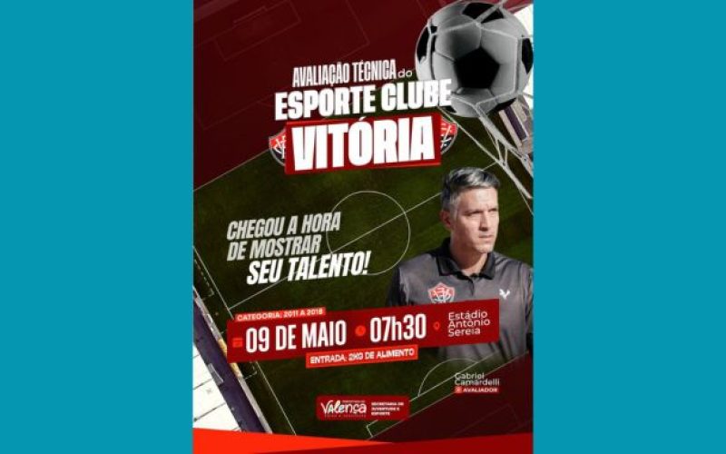 Talentos da base serão avaliados pelo Esporte Clube Vitória em Valença