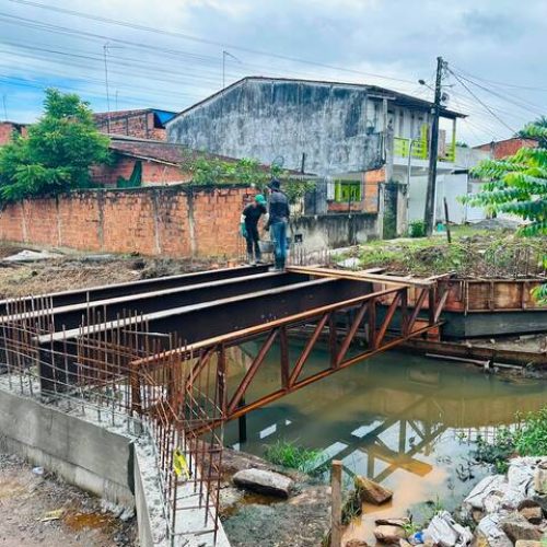 Concretagem marca avanço na construção da Ponte sobre o Canal Estância Azul