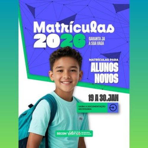 Prefeitura de Valença inicia matrículas para alunos novos da rede municipal