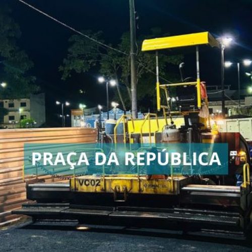 Prefeitura de Valença segue com a pavimentação asfáltica no entorno da Praça da República