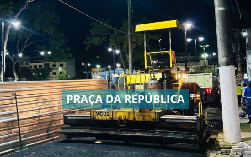 Prefeitura de Valença segue com a pavimentação asfáltica no entorno da Praça da República
