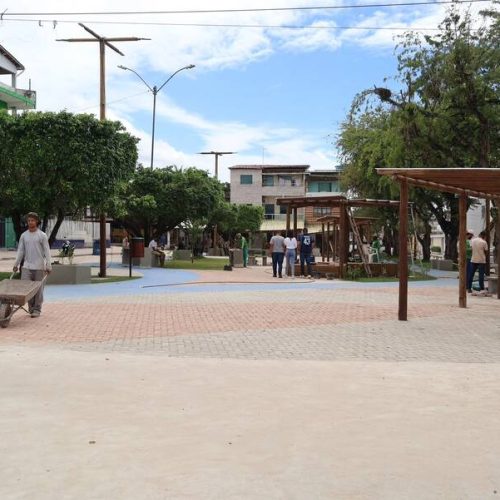Praça São José, em Guaibim, entra na reta final de revitalização e deve ser entregue em breve