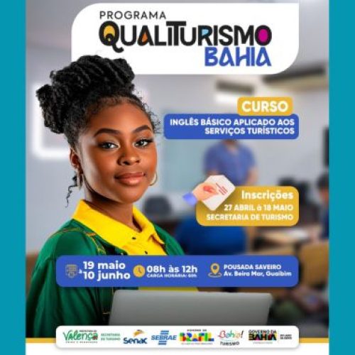 Valença abre inscrições para curso de inglês aplicado aos serviços turísticos
