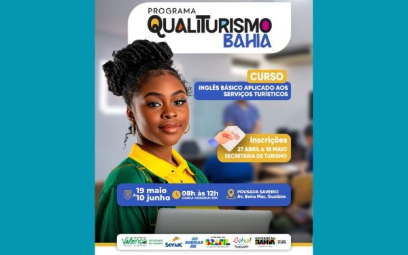 Valença abre inscrições para curso de inglês aplicado aos serviços turísticos