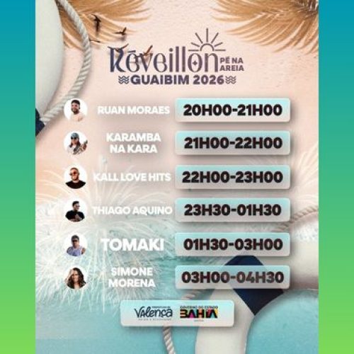 Réveillon Pé na Areia promete a maior virada de ano de todos os tempos na Praia de Guaibim