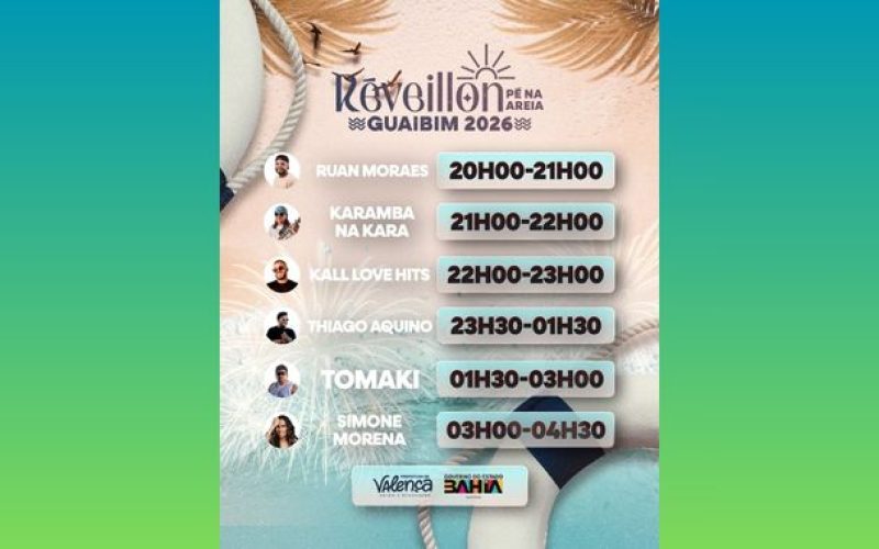 Réveillon Pé na Areia promete a maior virada de ano de todos os tempos na Praia de Guaibim