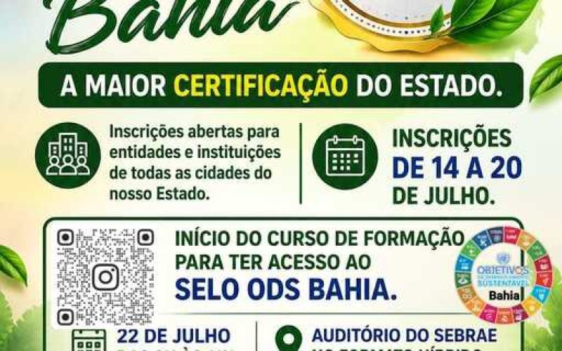 Convite para o Curso de Formação e Acesso ao Selo ODS Bahia