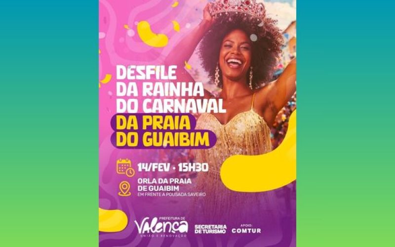 Guaibim entra no clima da folia com o Desfile da Rainha do Carnaval
