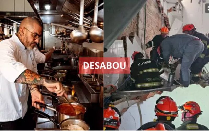 Parte do teto de restaurante de Henrique Fogaça desaba