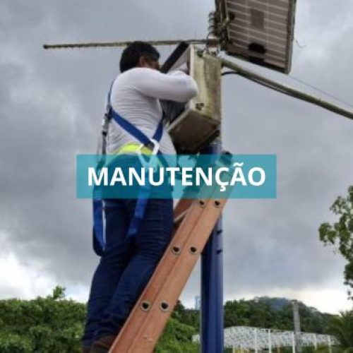 Realização de manutenção da estação do Cemaden na Ponte da CVI