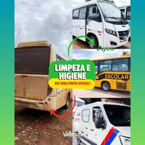 Prefeitura de Valença inicia ações de limpeza e higiene em toda a frota oficial