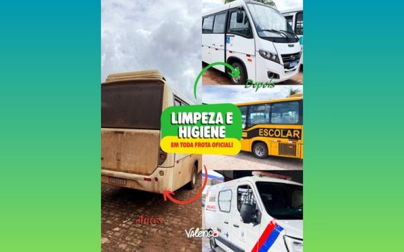 Prefeitura de Valença inicia ações de limpeza e higiene em toda a frota oficial