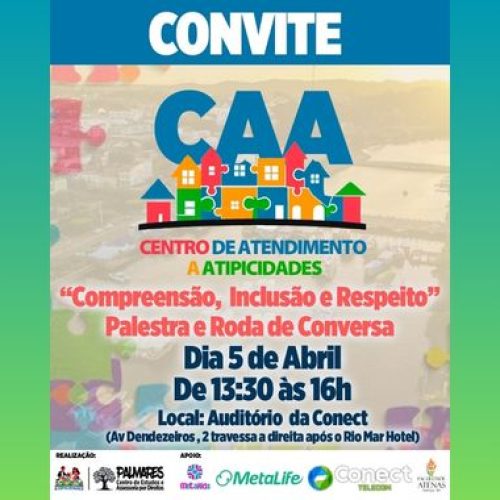 Convite - Palestra e roda de conversa com o tema "Compreensão, inclusão e respeito"