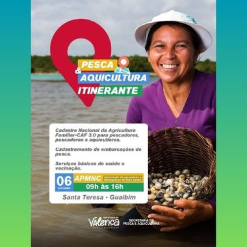 Prefeitura de Valença realizará ação itinerante de pesca e aquicultura em Guaibim