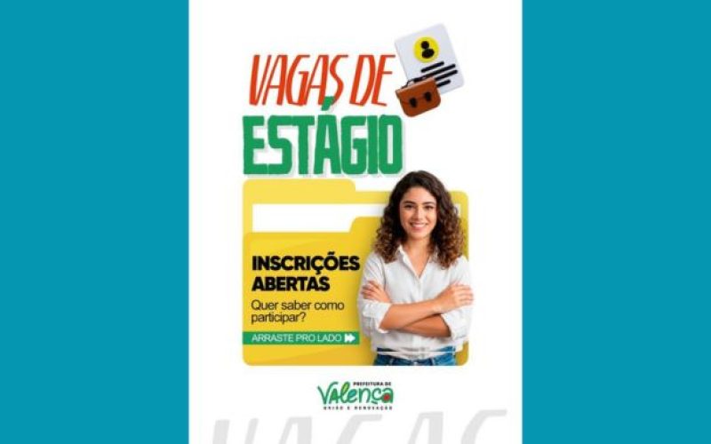 Prefeitura de Valença abre seleção pública para estagiários de curso superior