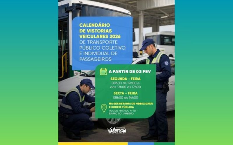 Fique atento ao calendário de vistorias veiculares 2026
